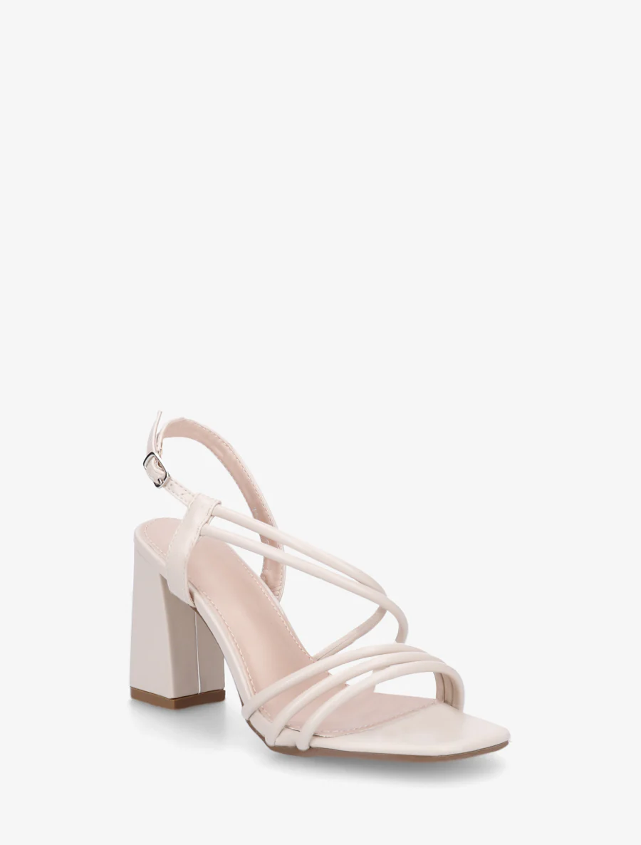 Hoge hak sandalen met dunne bandjes - Beige - Image 2