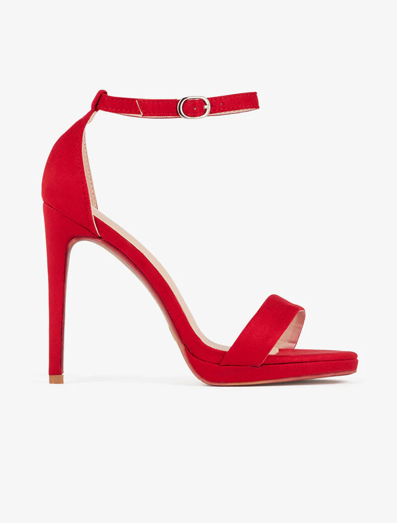 Hoge sandalen met stilettohak - rood