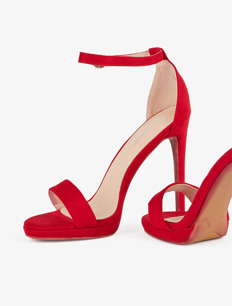 Hoge sandalen met stilettohak - rood - Image 4