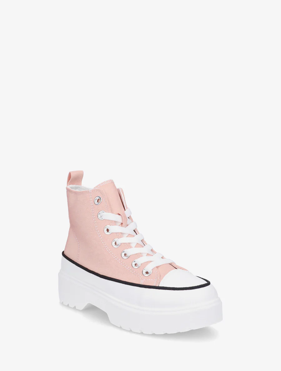 Hoge sneakers van stof met een geprofileerde zool - Roos - Image 2