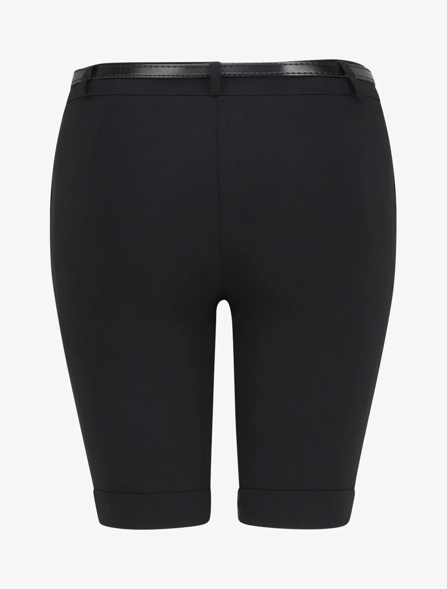 Hoge taille Bermuda eenkleurig - Zwart - Image 2