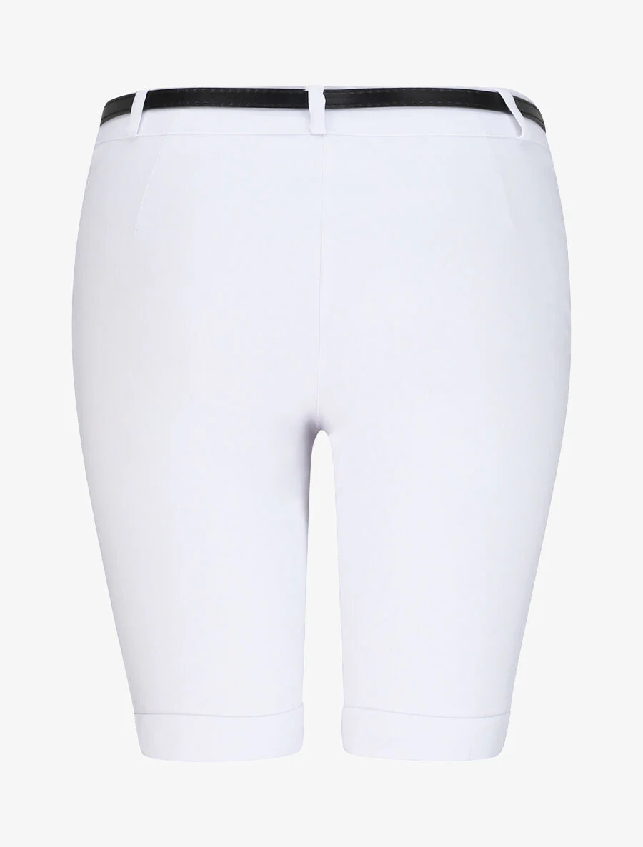 Hoge taille Bermuda eenkleurig - Wit - Image 2