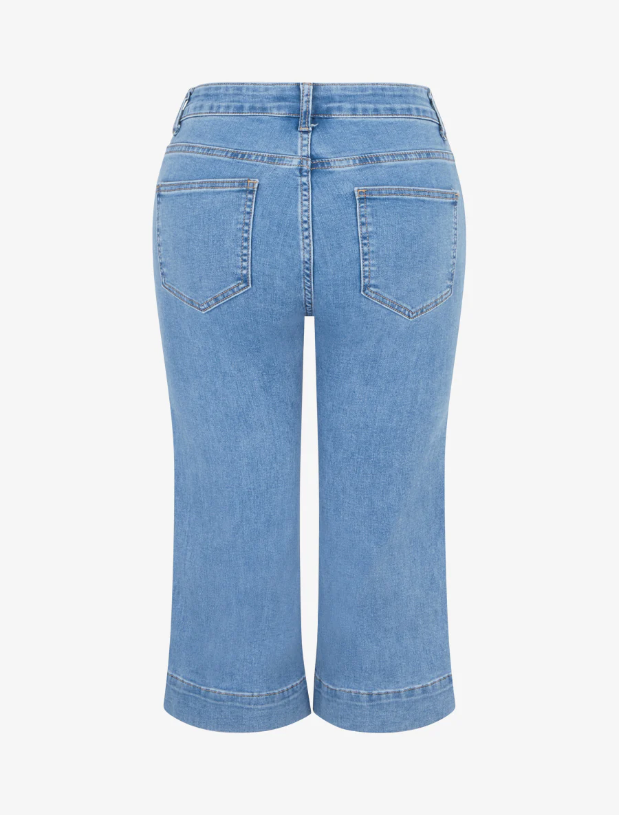 Hoge taille jeans capri - Blauw - Image 2
