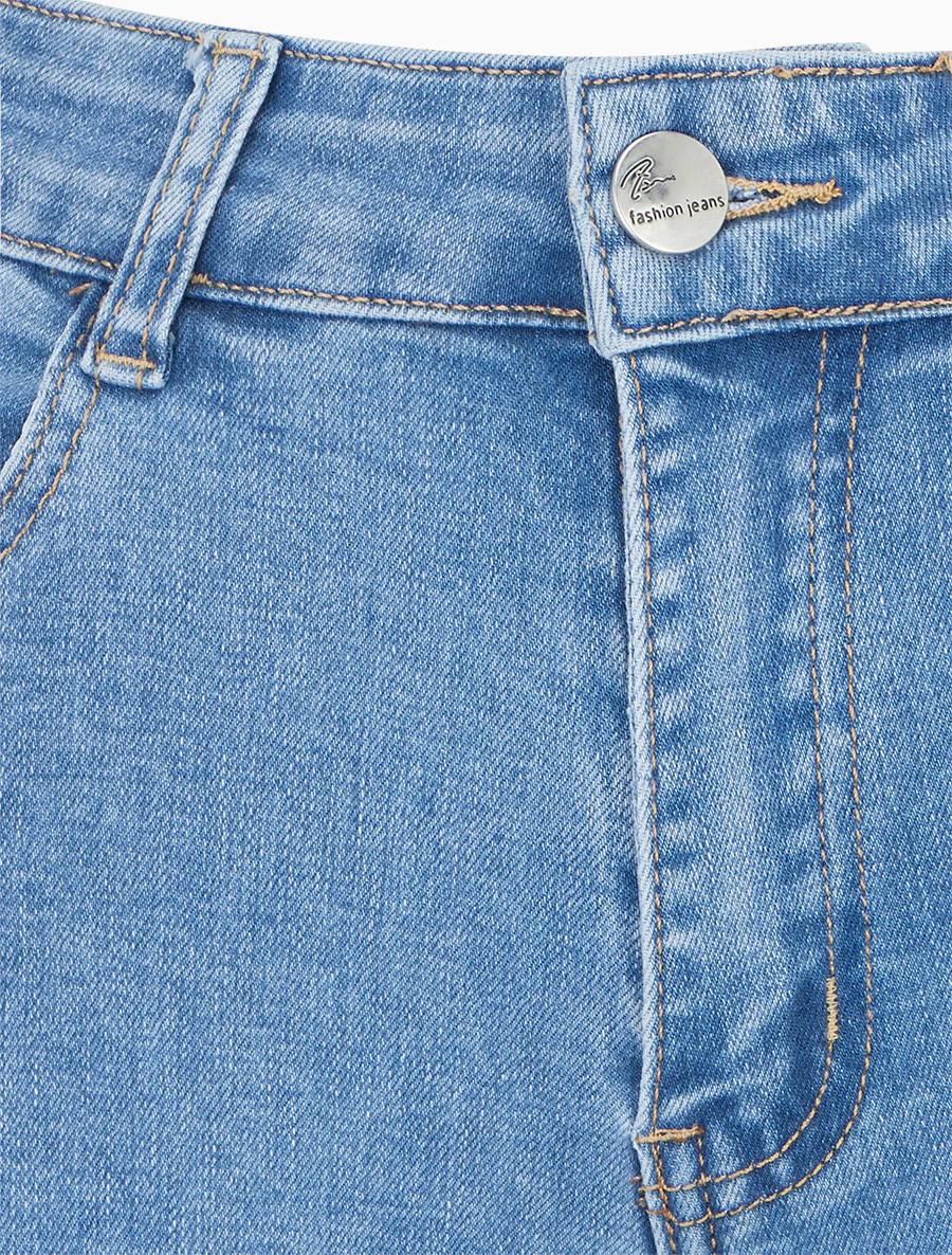 Hoge taille jeans capri - Blauw - Image 3