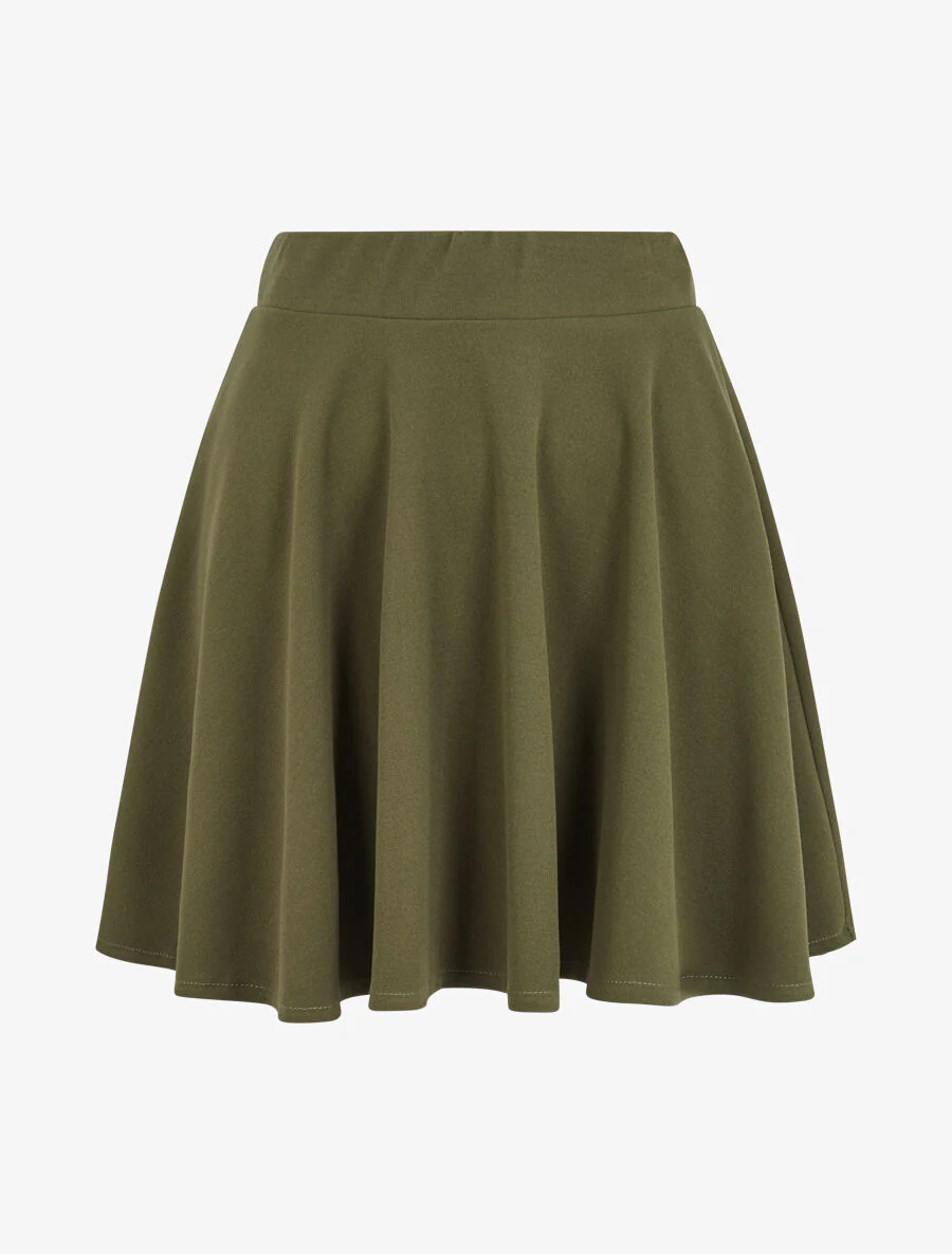 Hoge taille skaterrok - Kaki