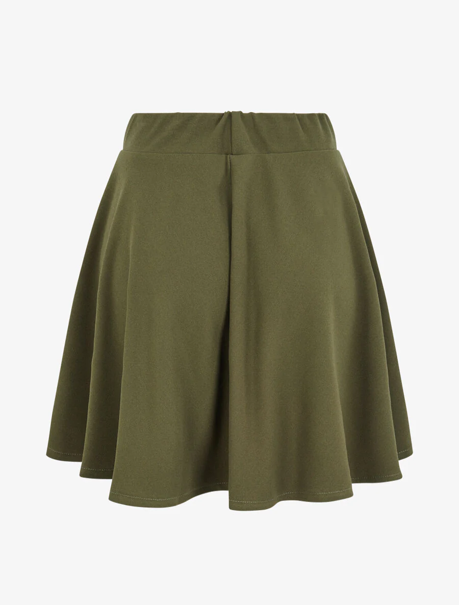 Hoge taille skaterrok - Kaki - Image 2