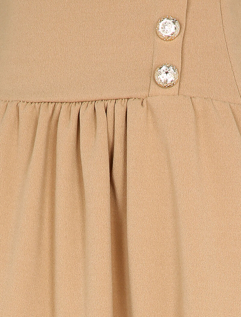 Hoge taille skaterrok - Beige - Image 3