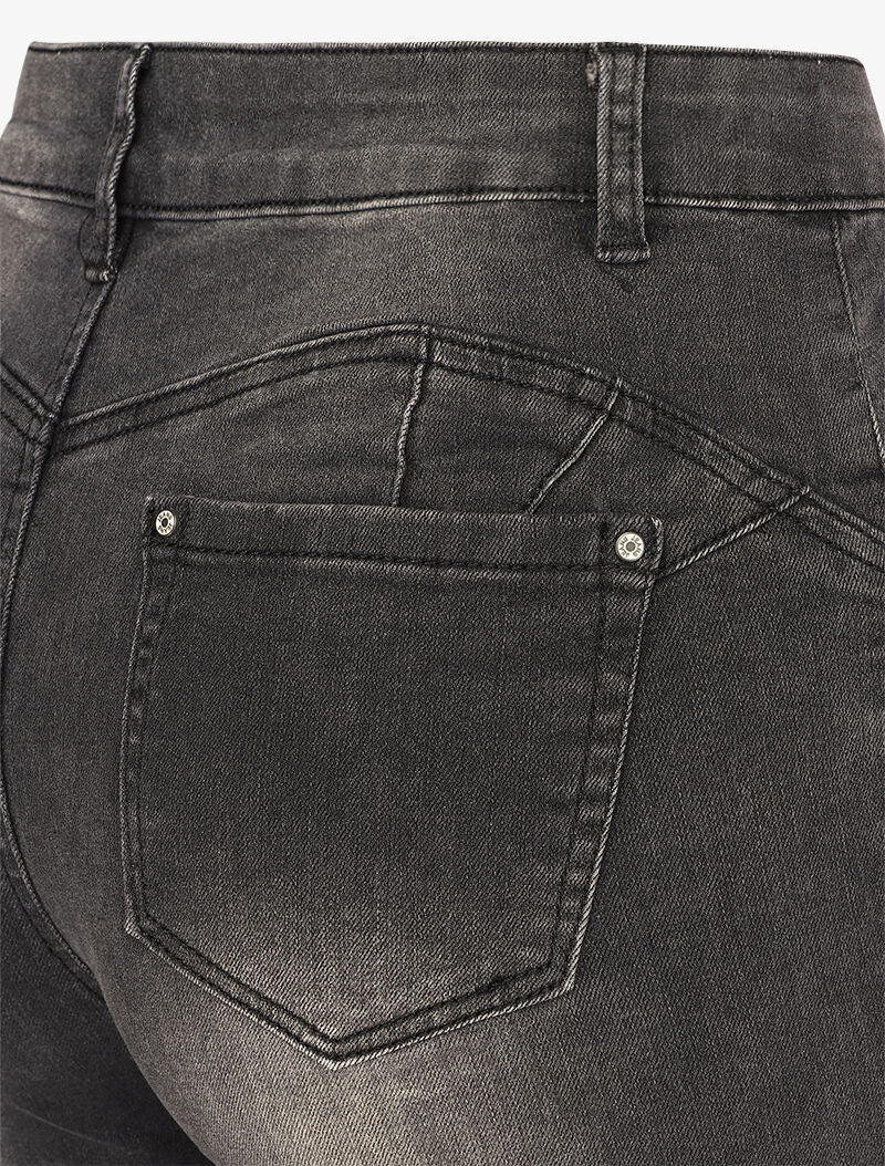 Skinny jeans met hoge taille en contrasterende stiksels aan de achterkant - Donkergrijs - Image 3