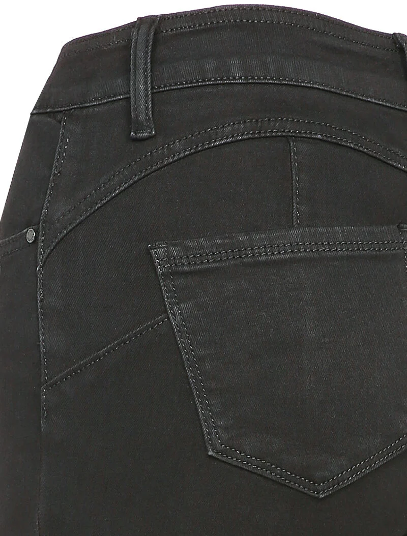 Hoge taille skinny jeans met scheuren - Zwart - Image 3