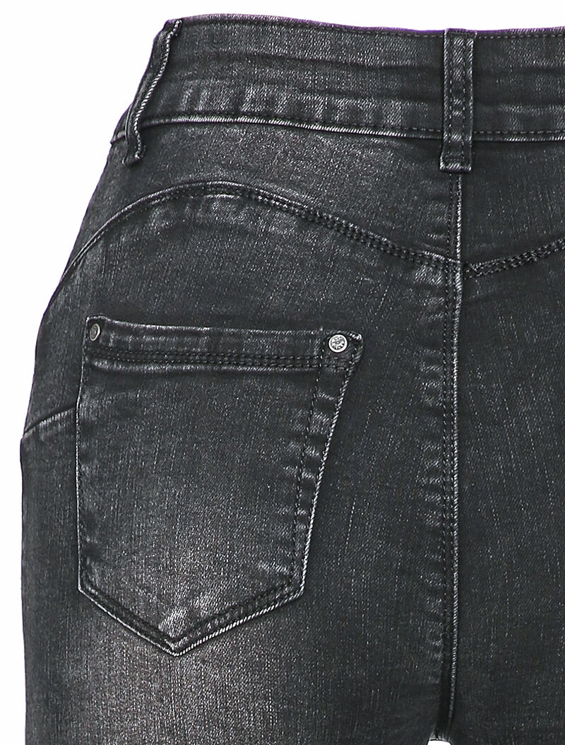 Hoge taille skinny jeans met scheuren - Zwart - Image 3