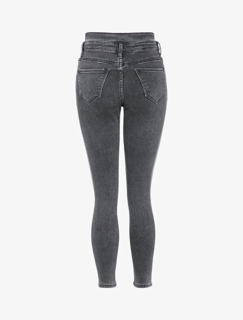 Hoge taille skinny jeans met stijlvolle uitstraling - Antraciet - Image 2