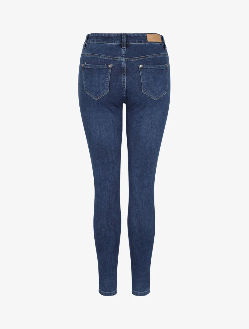 Hoge taille slim fit jeans - Blauw denim - Image 2