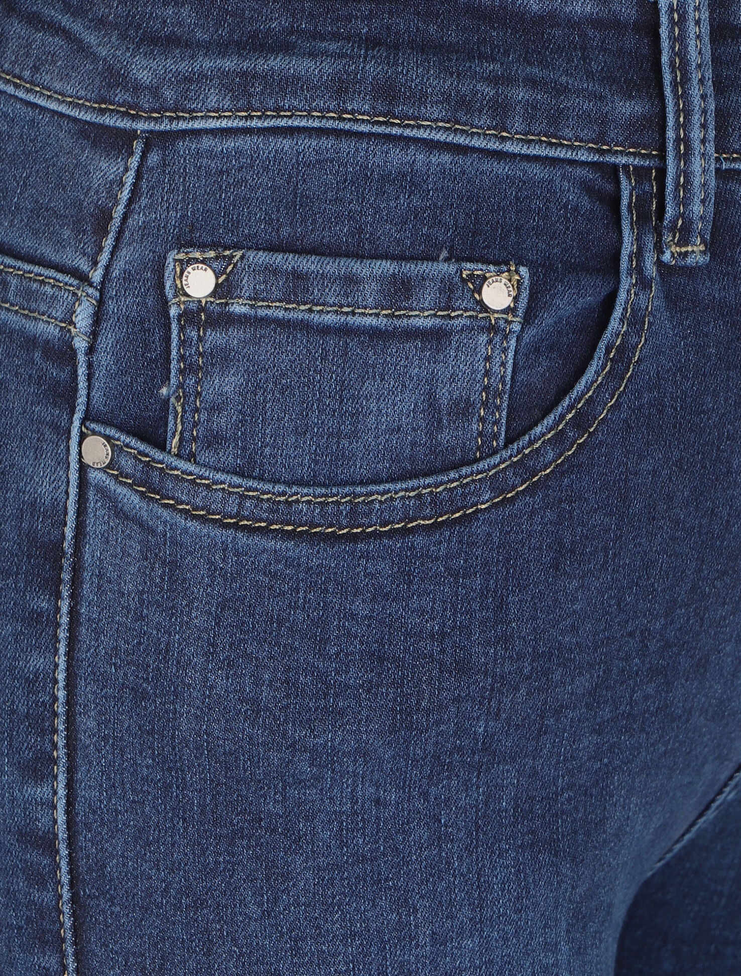 Hoge taille slim fit jeans - Blauw denim - Image 3
