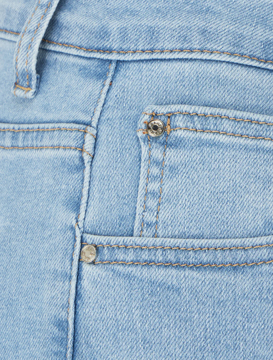 Hoge taille wijde bermuda - Blauw - Image 3