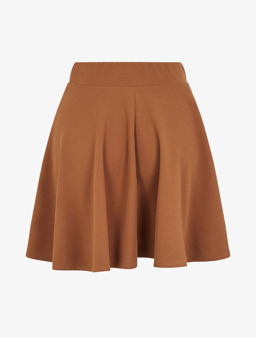 Hoge taille skaterrok - Camel - Image 2