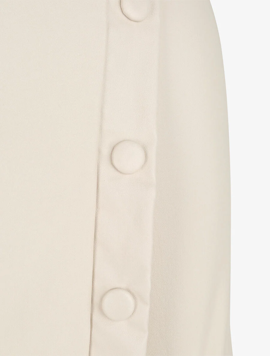 Hoog getailleerde gecoate korte rok - Beige - Image 3