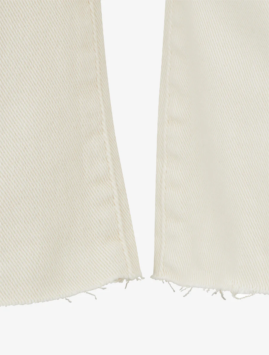 Hoog getailleerde jeans met onafgewerkte zoom. - Ecru - Image 3