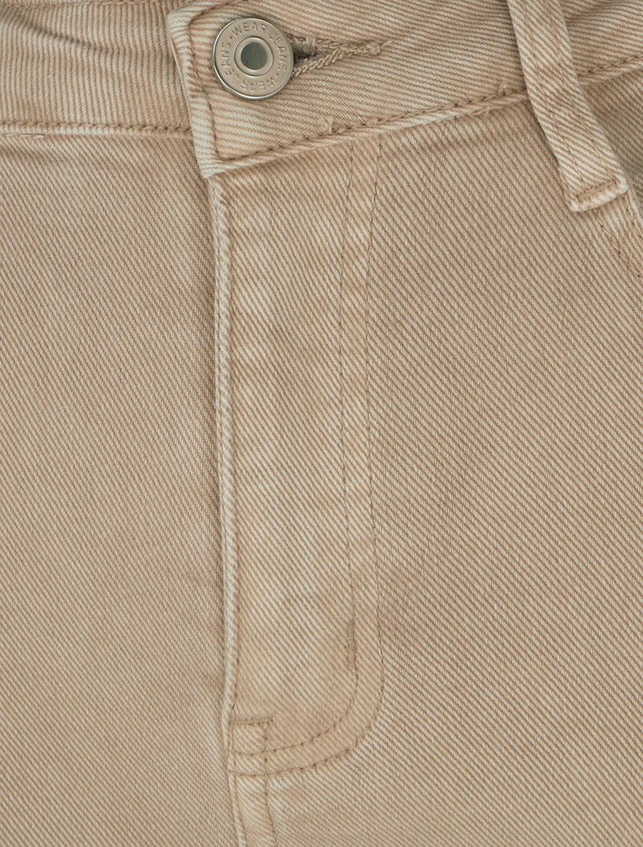 Hoog getailleerde jeans met onafgewerkte zoom. - Beige - Image 3