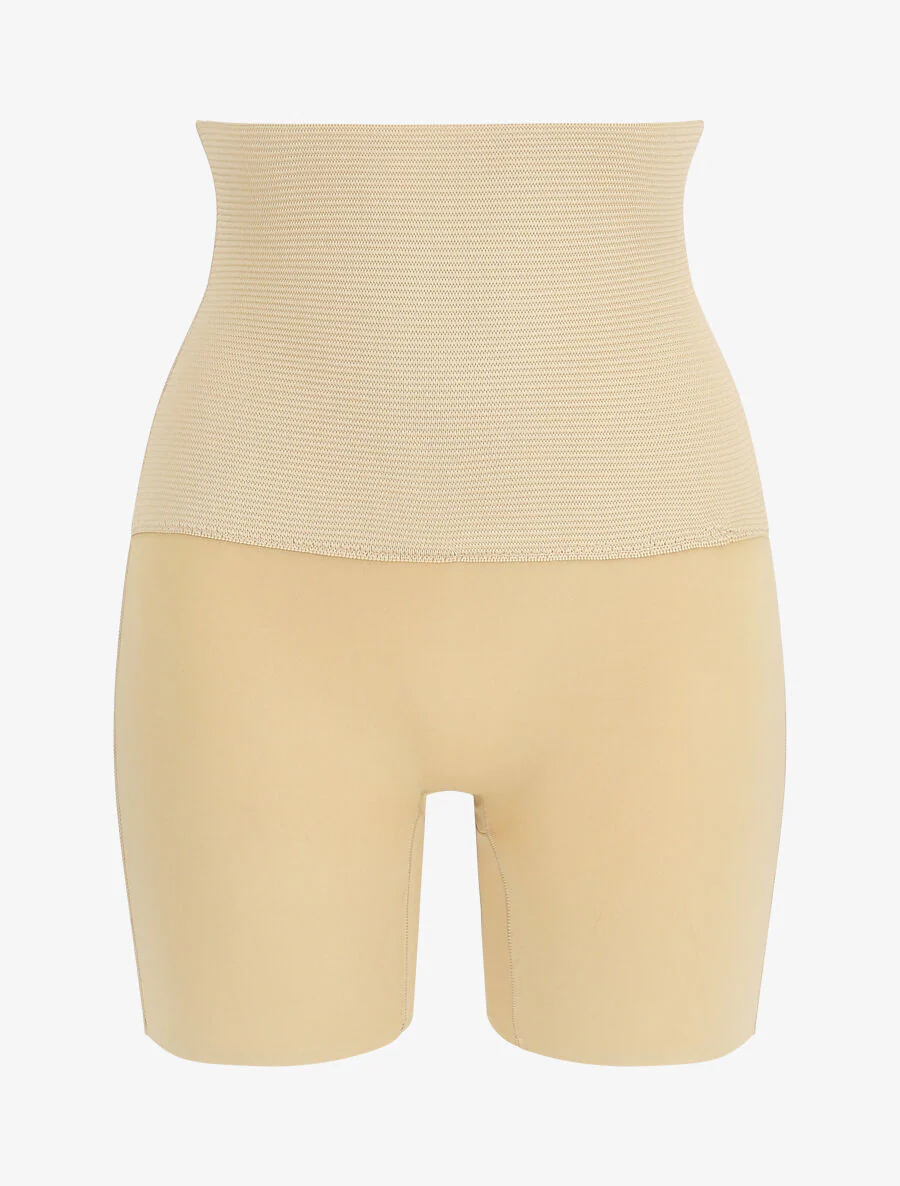 Hoge taille shapewear short - Beige