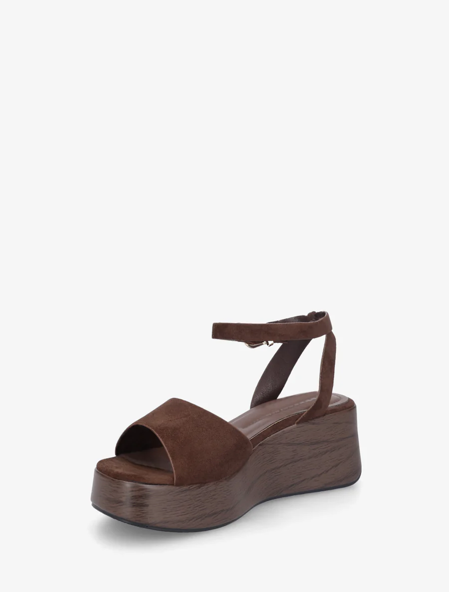 Houten effect sleehak sandalen - Bruin - Image 3
