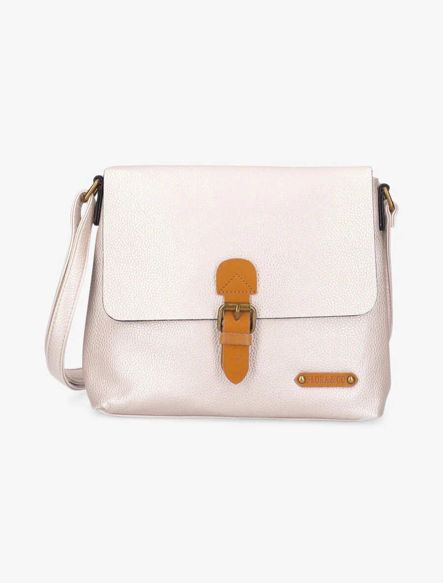 Ilyanna schoudertas - Beige metallic