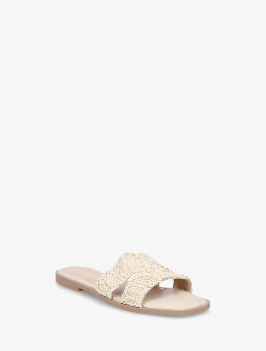 Imitatieleren sandalen met iriserend detail - Beige - Image 2