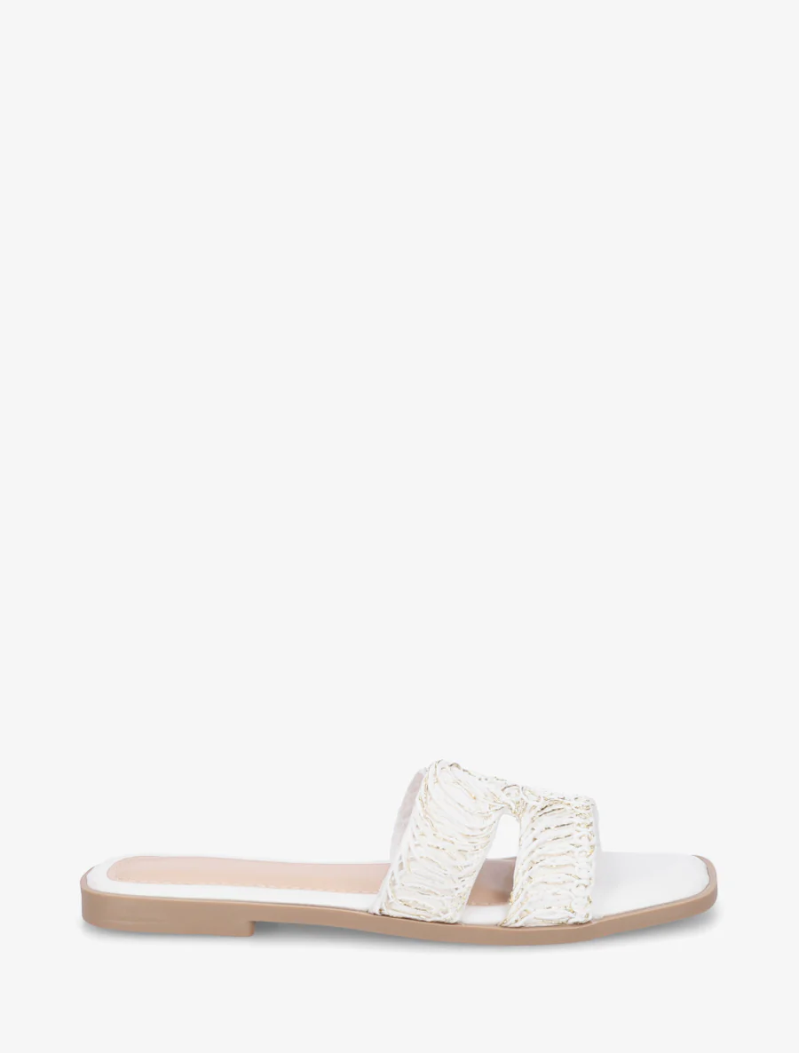 Imitatieleren sandalen met iriserend detail - Wit