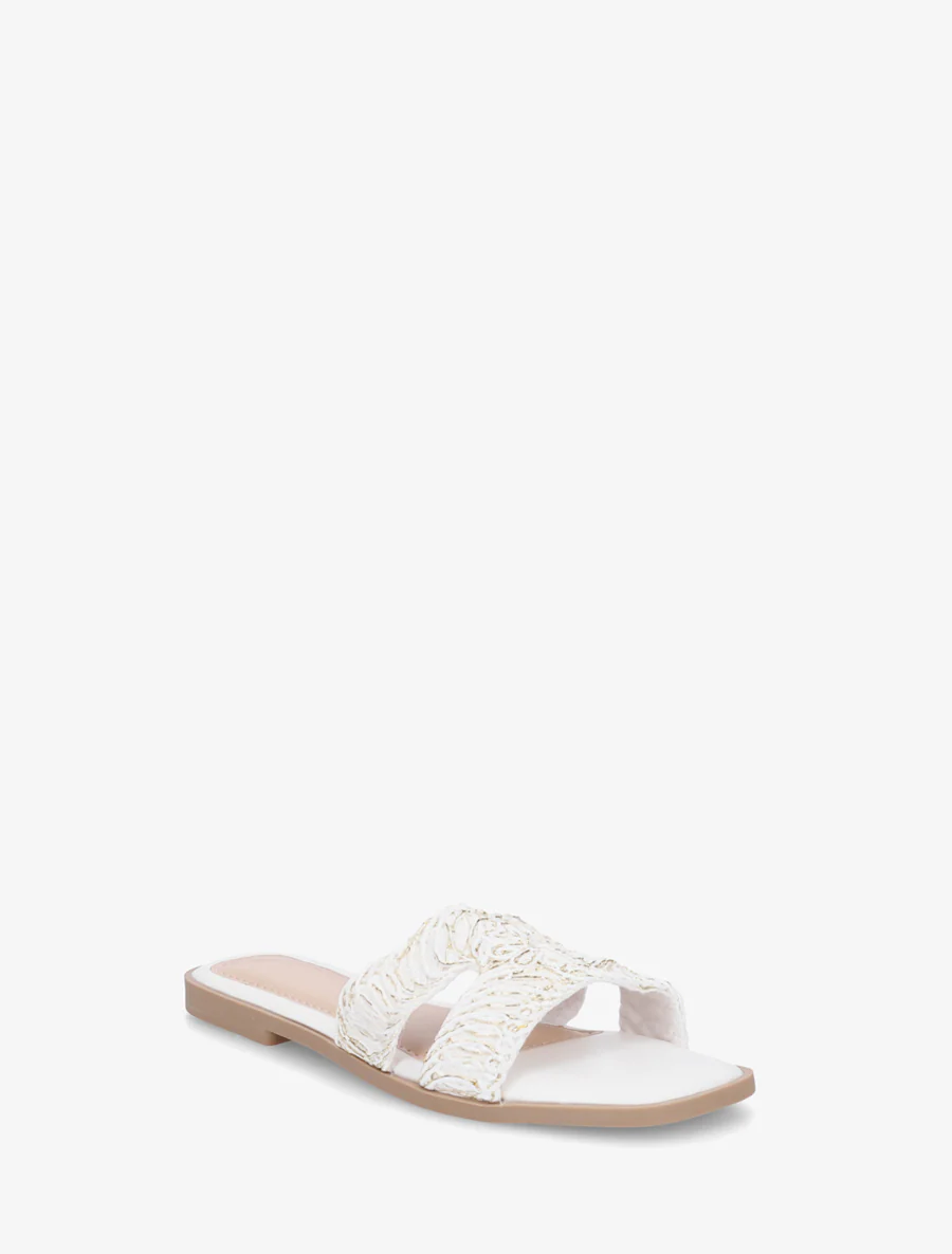Imitatieleren sandalen met iriserend detail - Wit - Image 2