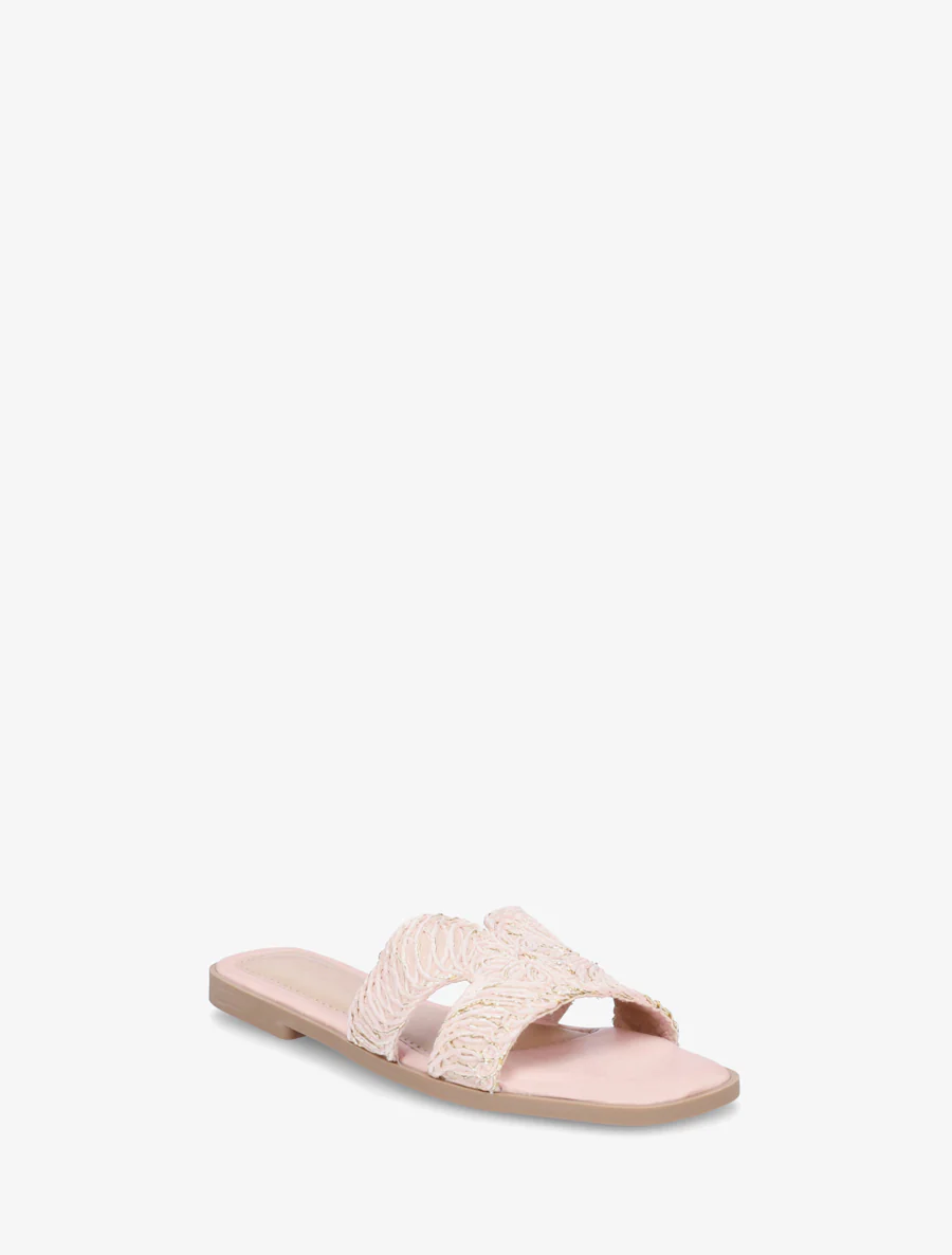 Imitatieleren sandalen met iriserend detail - Roos - Image 2
