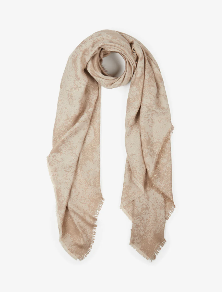 Iridescent gobelinprint sjaal - Beige