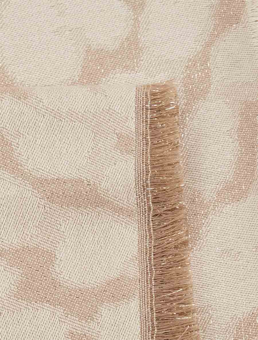 Iridescent luipaardprint sjaal met rafelige randen - Beige - Image 3