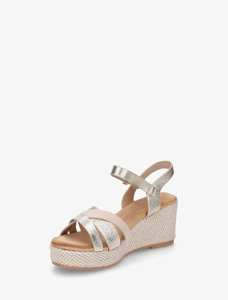 Iridescent python effect wedge sandals - Goud - Image 3