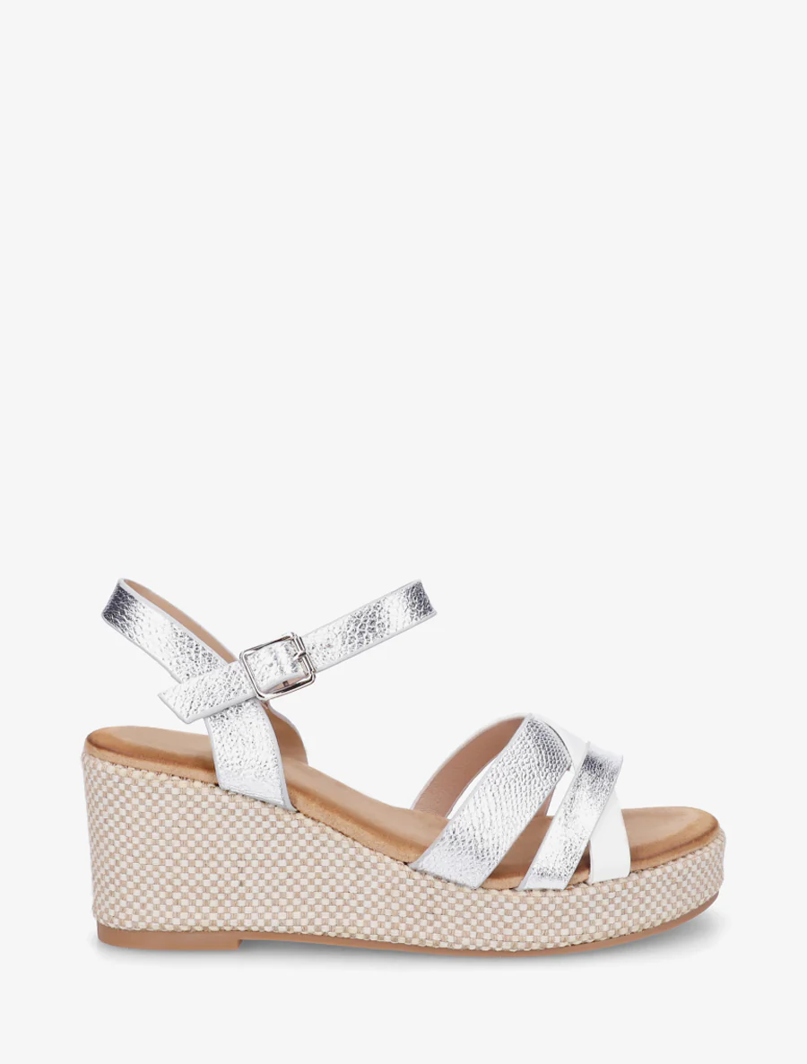 Iridescent python effect wedge sandals - Geld