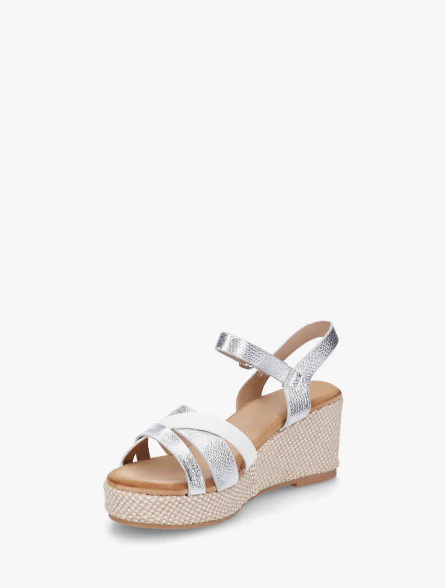Iridescent python effect wedge sandals - Geld - Image 3