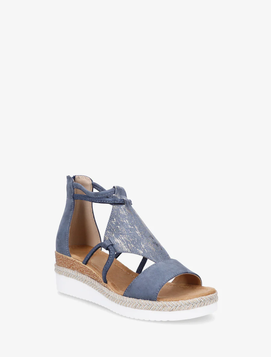 Iridescent sleehak sandalen - Blauw - Image 2
