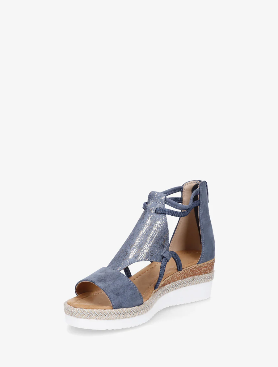 Iridescent sleehak sandalen - Blauw - Image 3