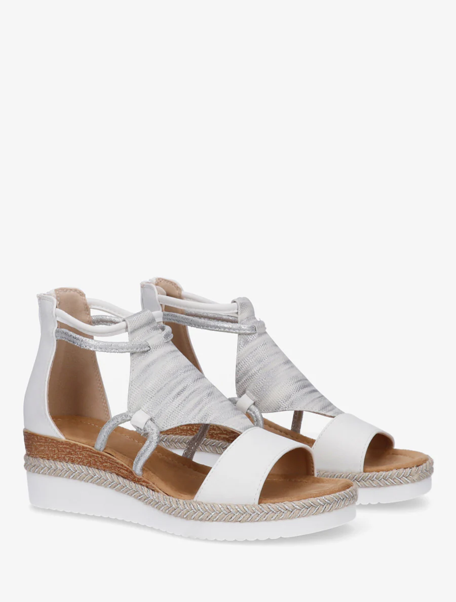 Iridescent sleehak sandalen - Wit - Image 4