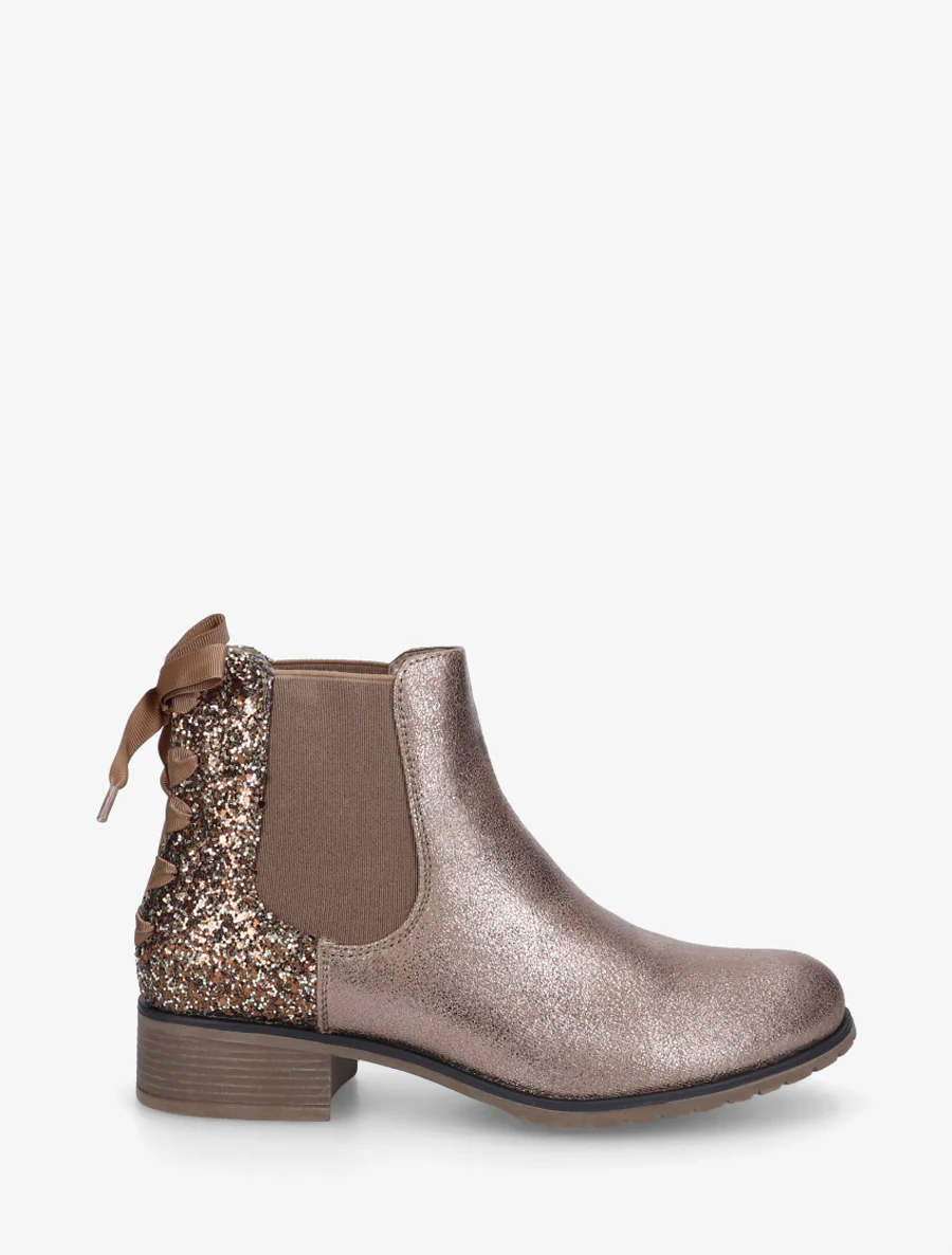 Iridescente enkellaarsjes met veterstijl lint - Mol