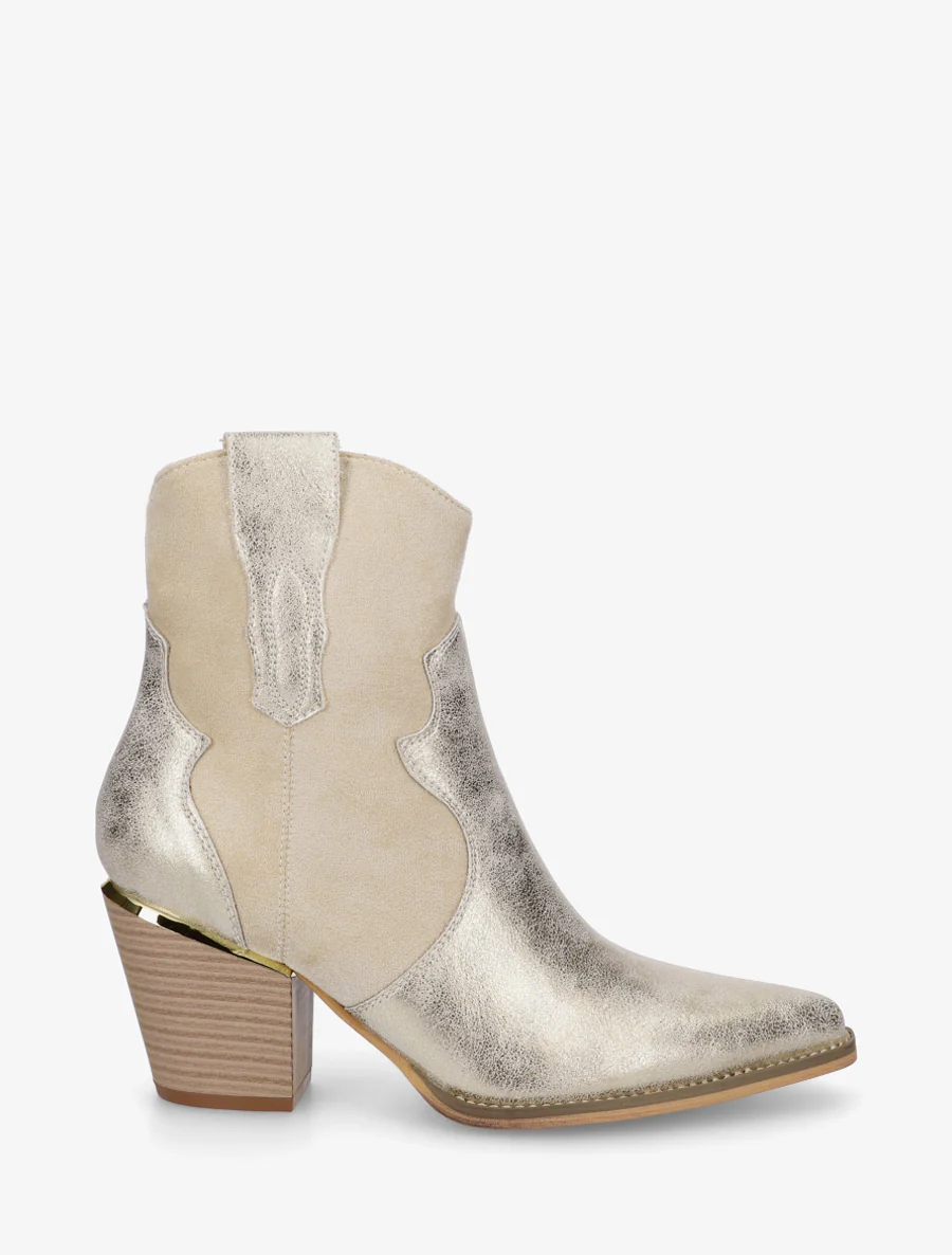 Iridescente laarzen in cowboy-stijl - Goud