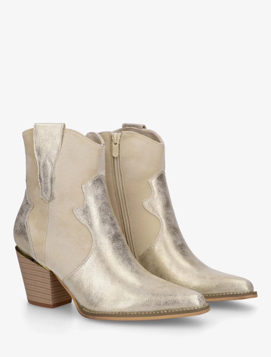Iridescente laarzen in cowboy-stijl - Goud - Image 4