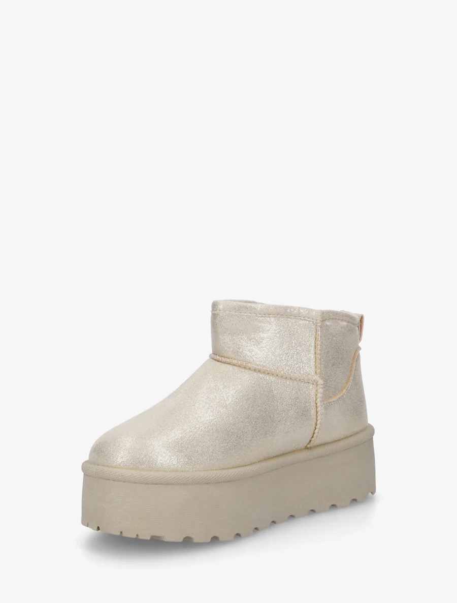 Iridescente laarzen met plateauzool - Goud - Image 3