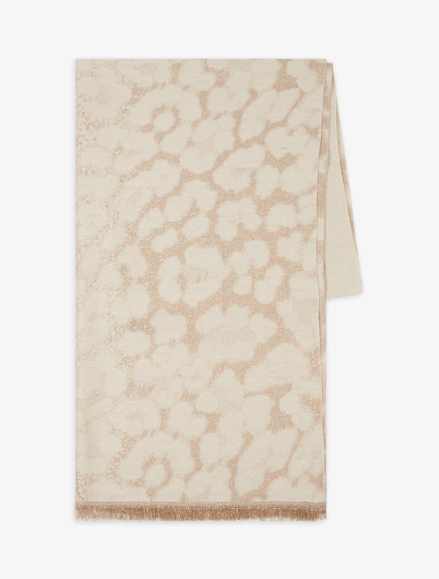 Iridescente leopardprint sjaal - Beige - Image 2