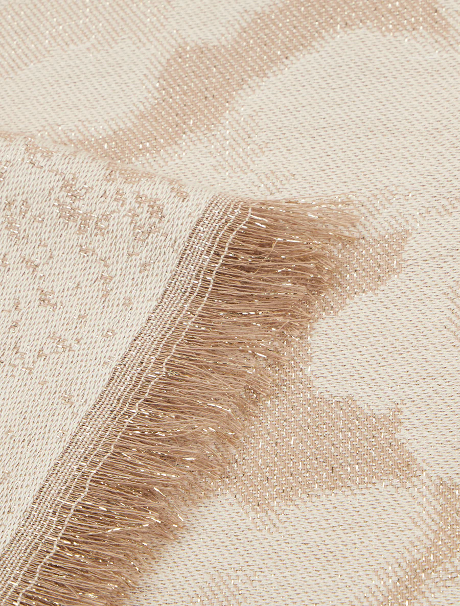Iridescente leopardprint sjaal - Beige - Image 3
