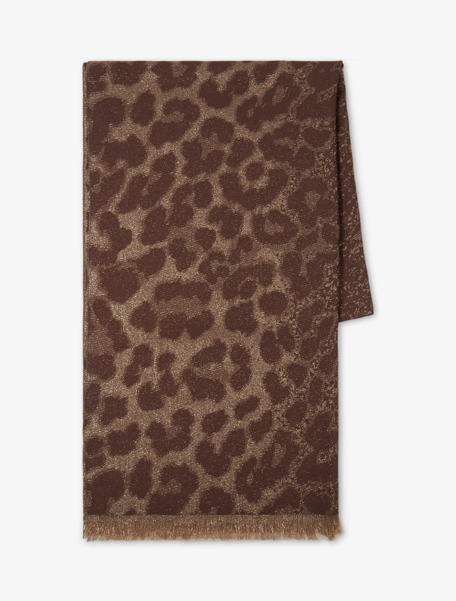 Iridescente leopardprint sjaal - Bruin - Image 2