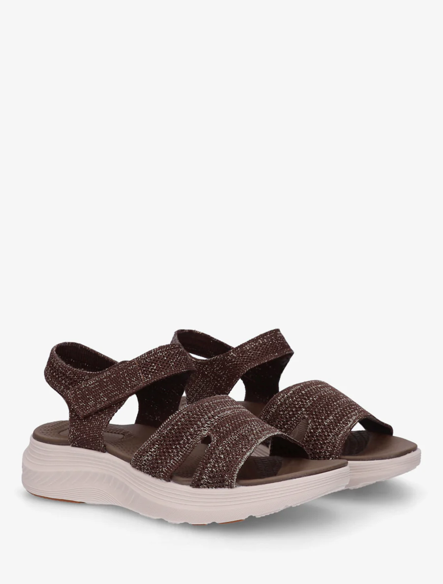 Iridescente sandalen met klittenband - Bruin - Image 4