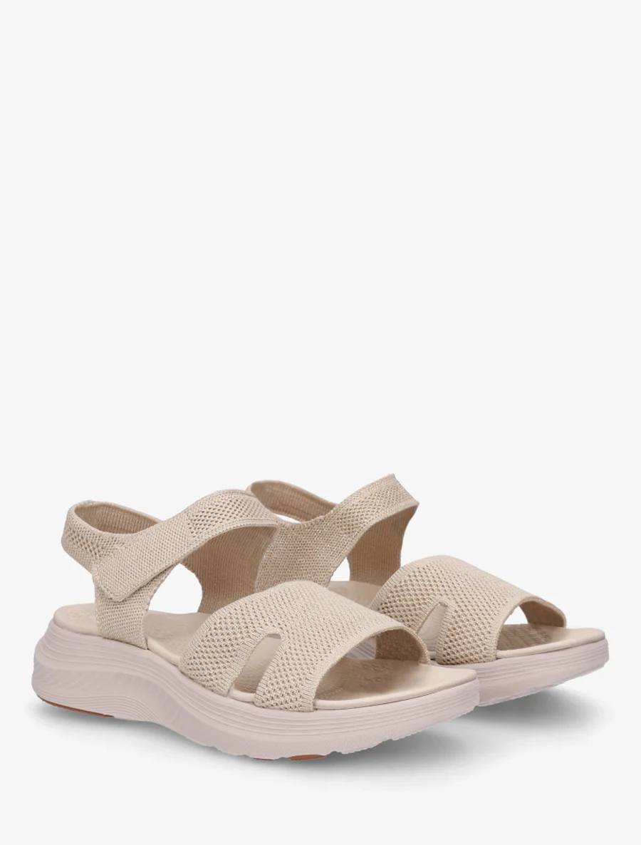 Iridescente sandalen met klittenband - Beige - Image 4