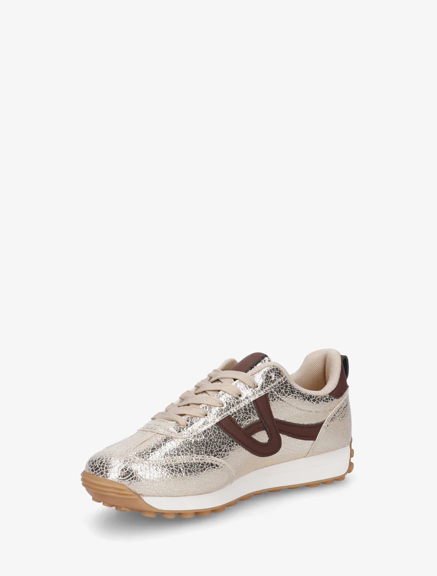 Iridescente sneakers met contrasterende details - Goud - Image 3