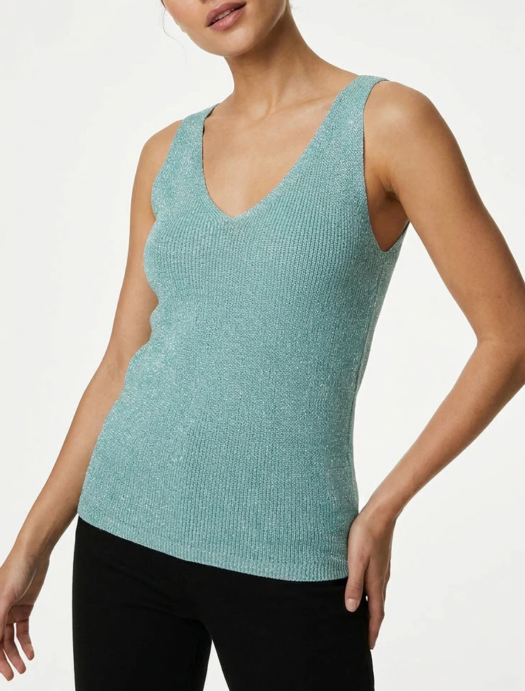 Irisé mesh top - Turkoois - Image 4