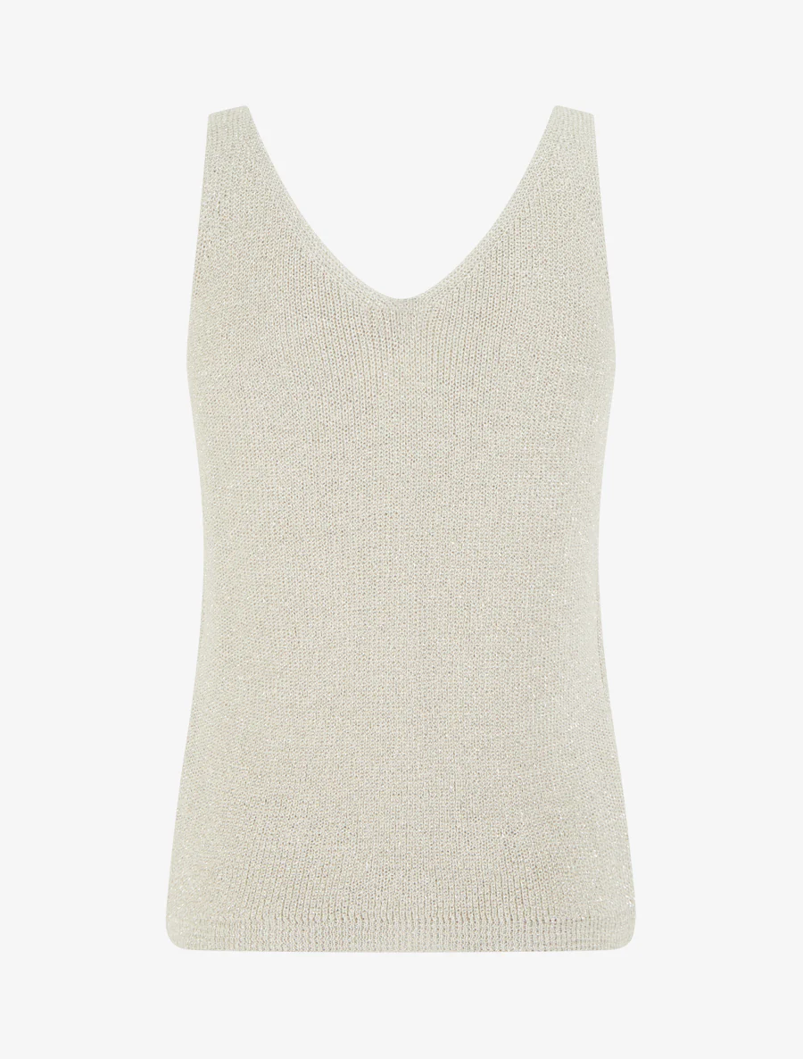 Irisé mesh top - Beige - Image 2