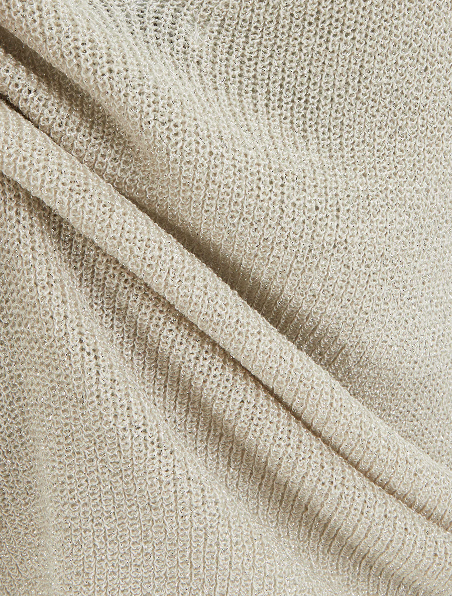 Irisé mesh top - Beige - Image 3